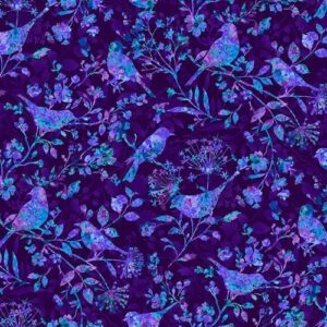 Feather and Flora: Birds & Wildflowers, Eggplant