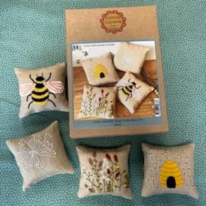 Linen Lavender Bags Embroidery - Bees