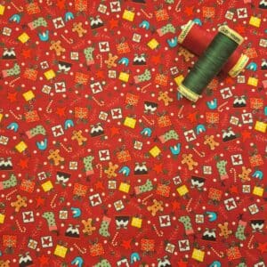 Lynette Anderson Christmas Traditions Icons on Christmas Red